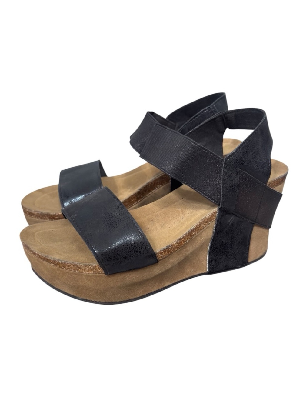 Pierre Dumas Hester Women's Vegan Platform Wedge Open Toe Sandals LIKE NEW